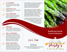 Purdy's Catering brochures outside pages mock up